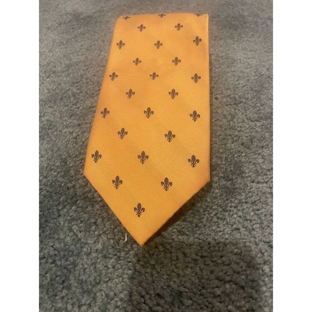 the tie bar  yellow tie 100% silk
